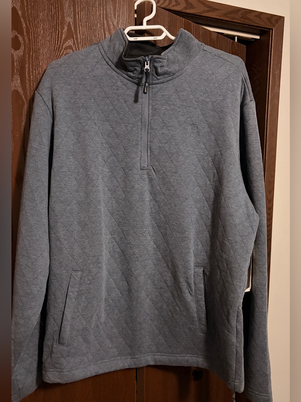 Wrangler Men's Quilted Half-Zip Pullover Sweater - Gray